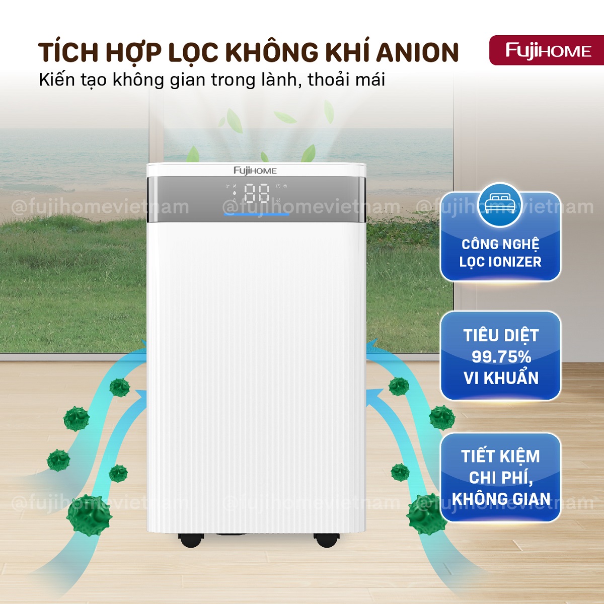 Máy hút ẩm dân dụng Fujihome DH12NW 