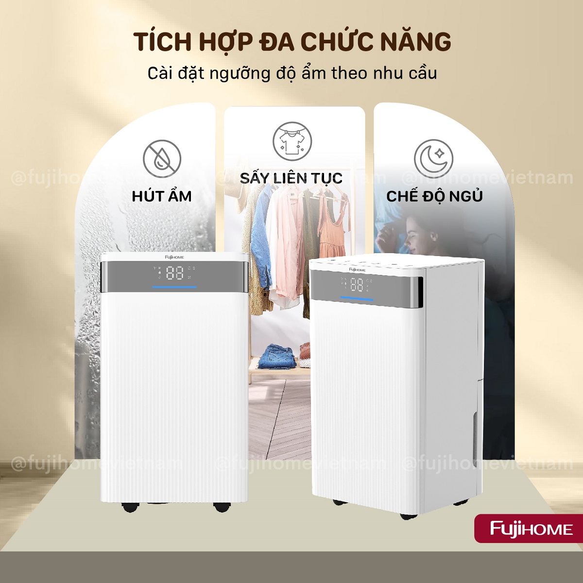 Máy hút ẩm dân dụng Fujihome DH12NW 