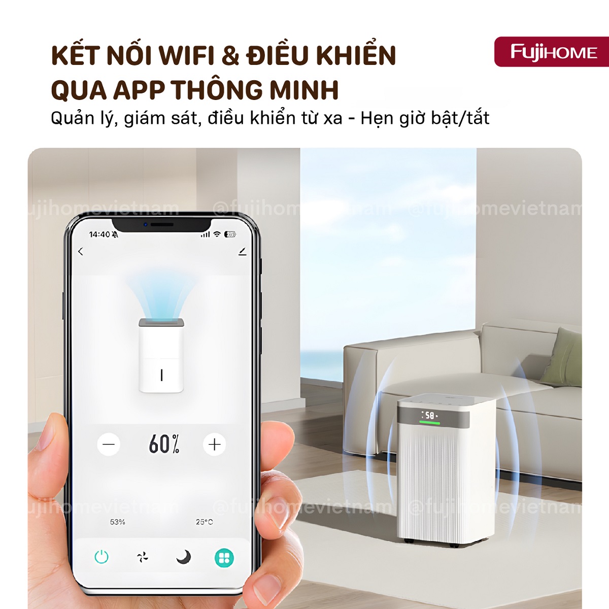 Máy hút ẩm dân dụng Fujihome DH12NW 