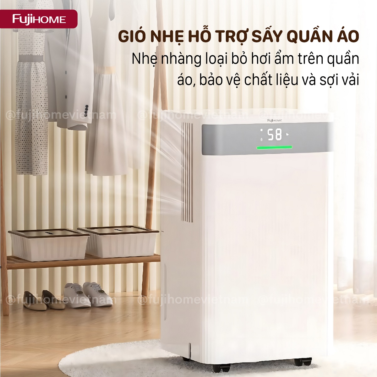 Máy hút ẩm dân dụng Fujihome DH12NW 