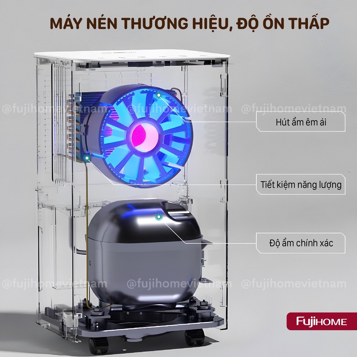 Máy hút ẩm dân dụng Fujihome DH12NW 