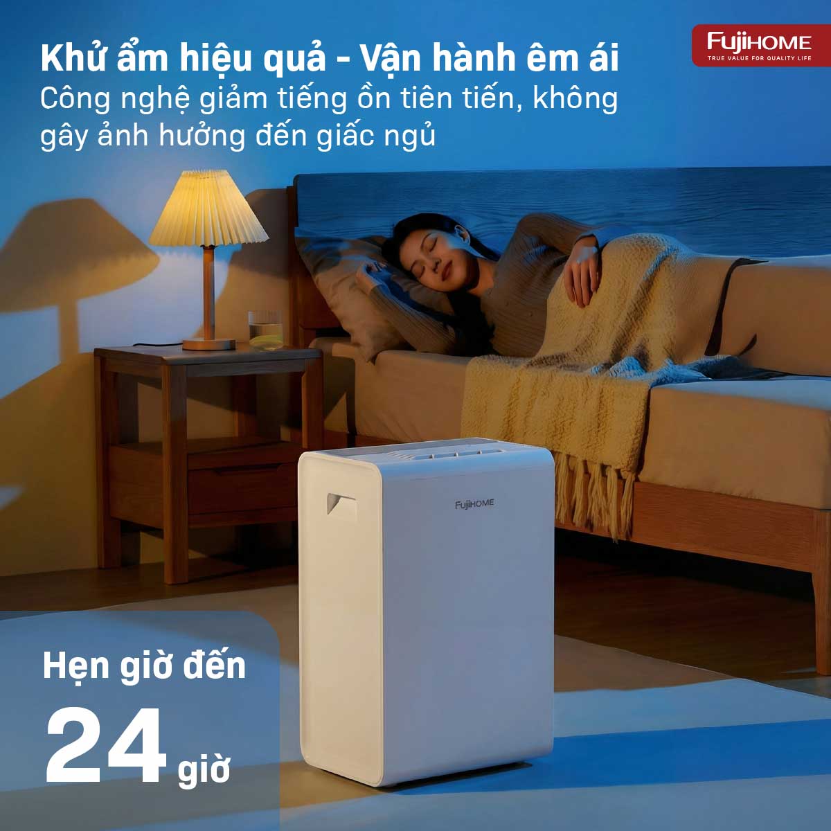 Máy hút ẩm dân dụng Fujihome DH14W-HEPA