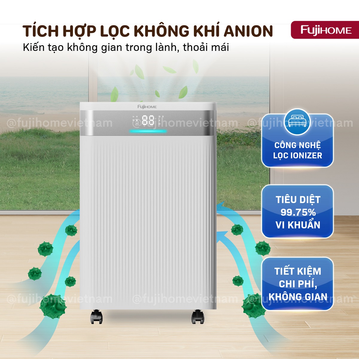 Máy hút ẩm dân dụng Fujihome DH16NW 