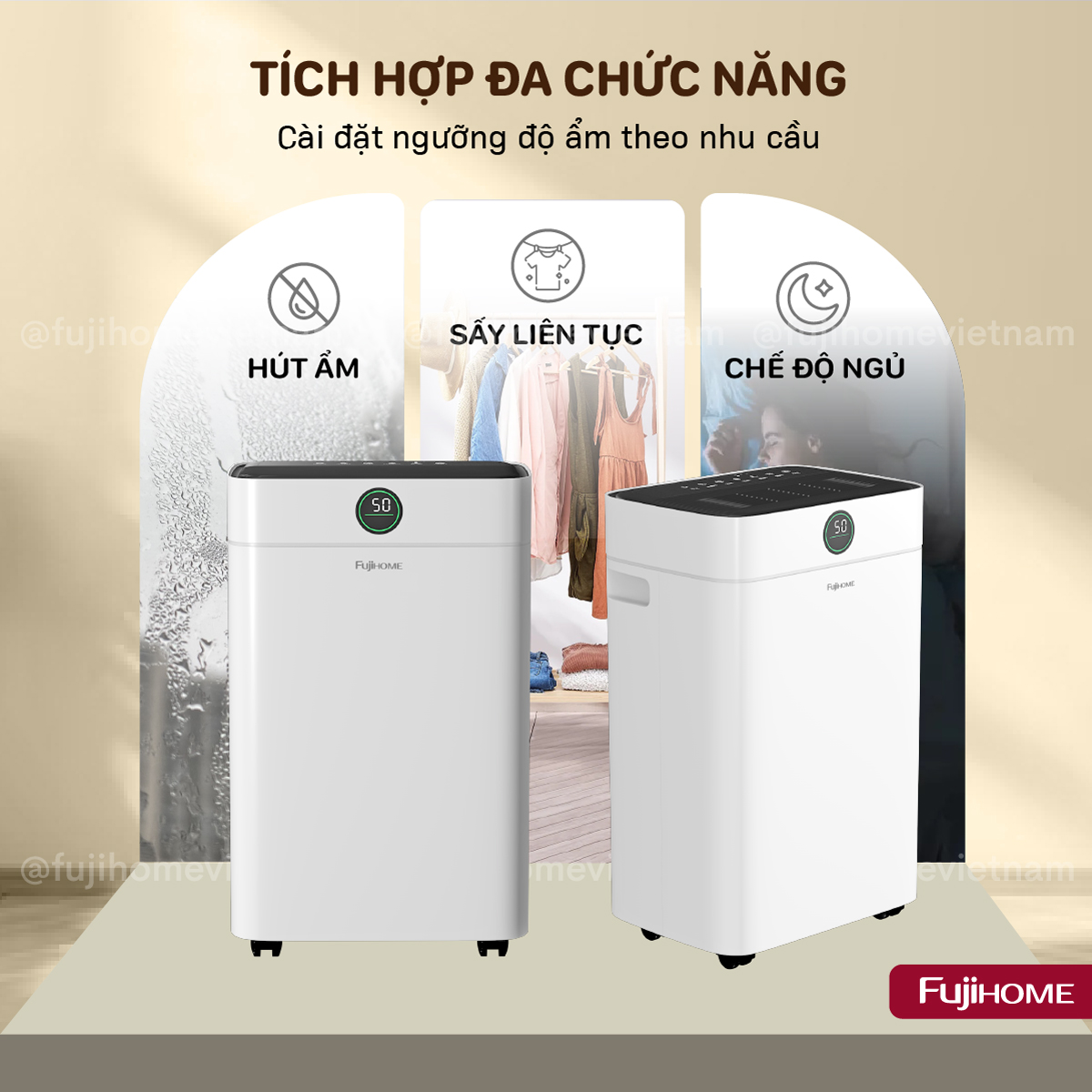 Máy hút ẩm dân dụng Fujihome DH16NW 