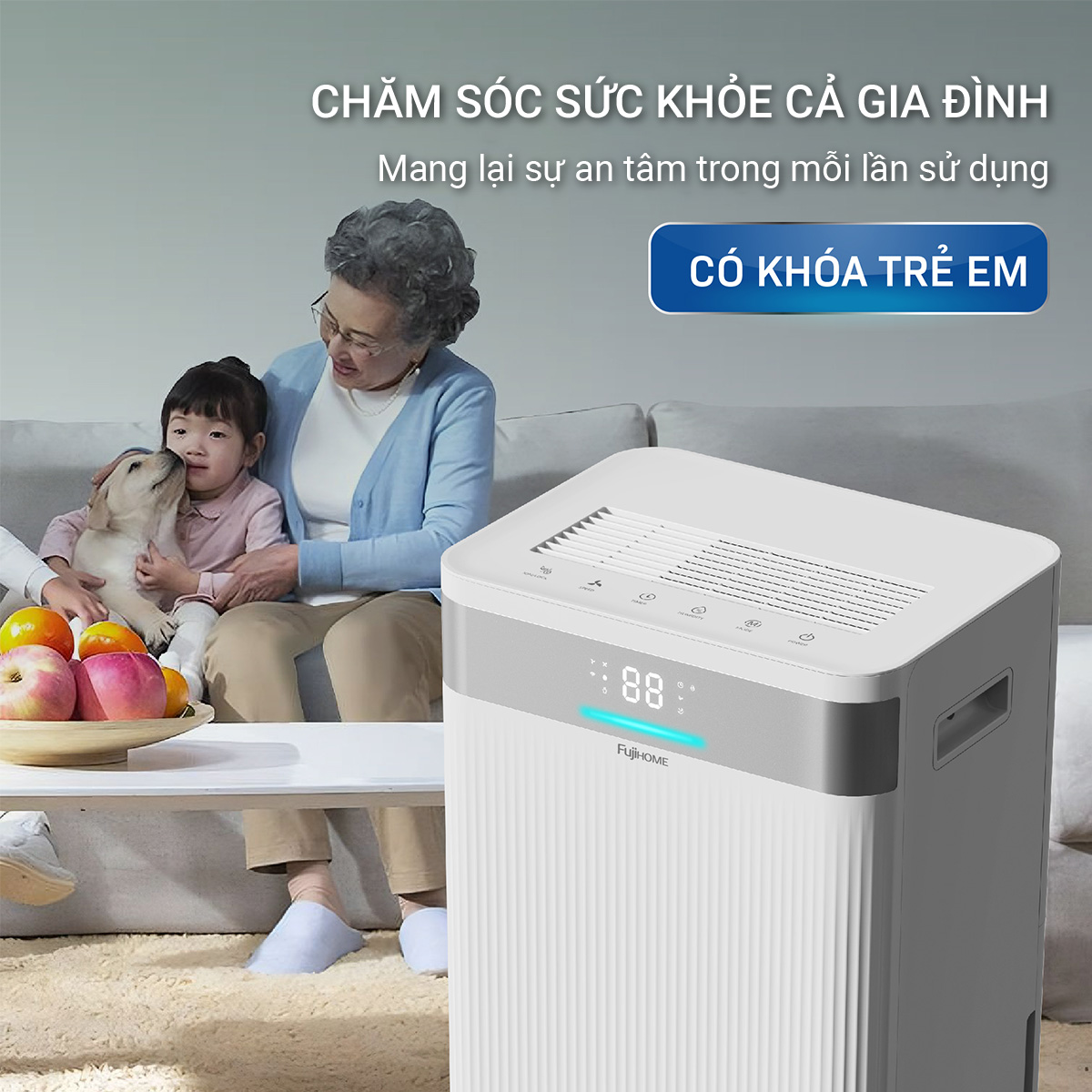 Máy hút ẩm dân dụng Fujihome DH20NW