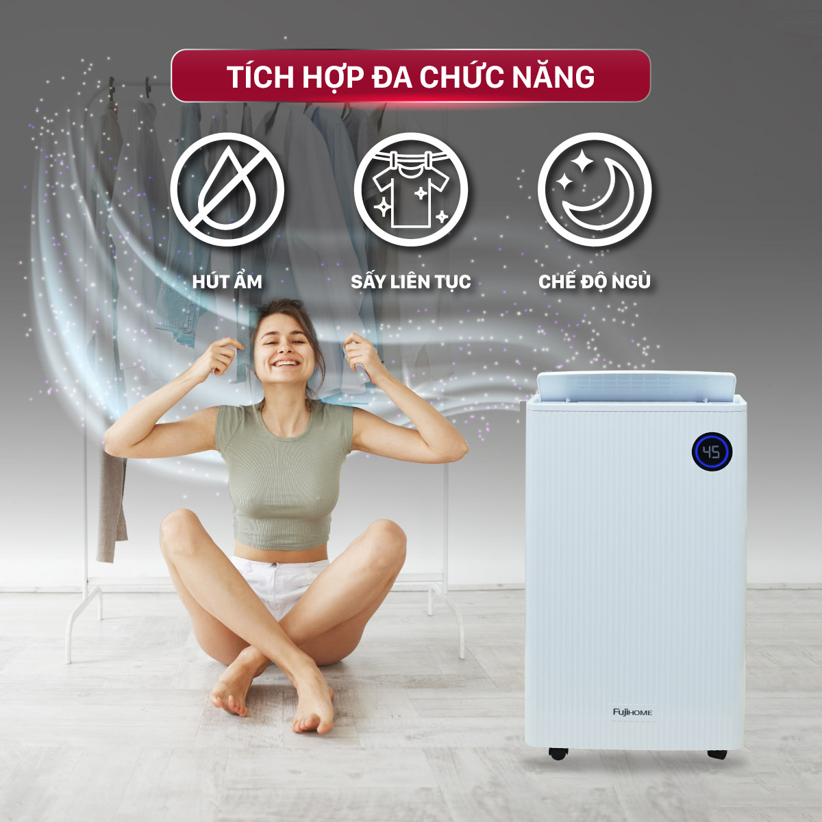 Máy hút ẩm dân dụng Fujihome DH25-HEPA-NEW