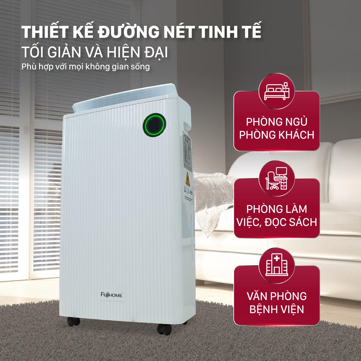 Máy hút ẩm dân dụng Fujihome DH25-HEPA-NEW