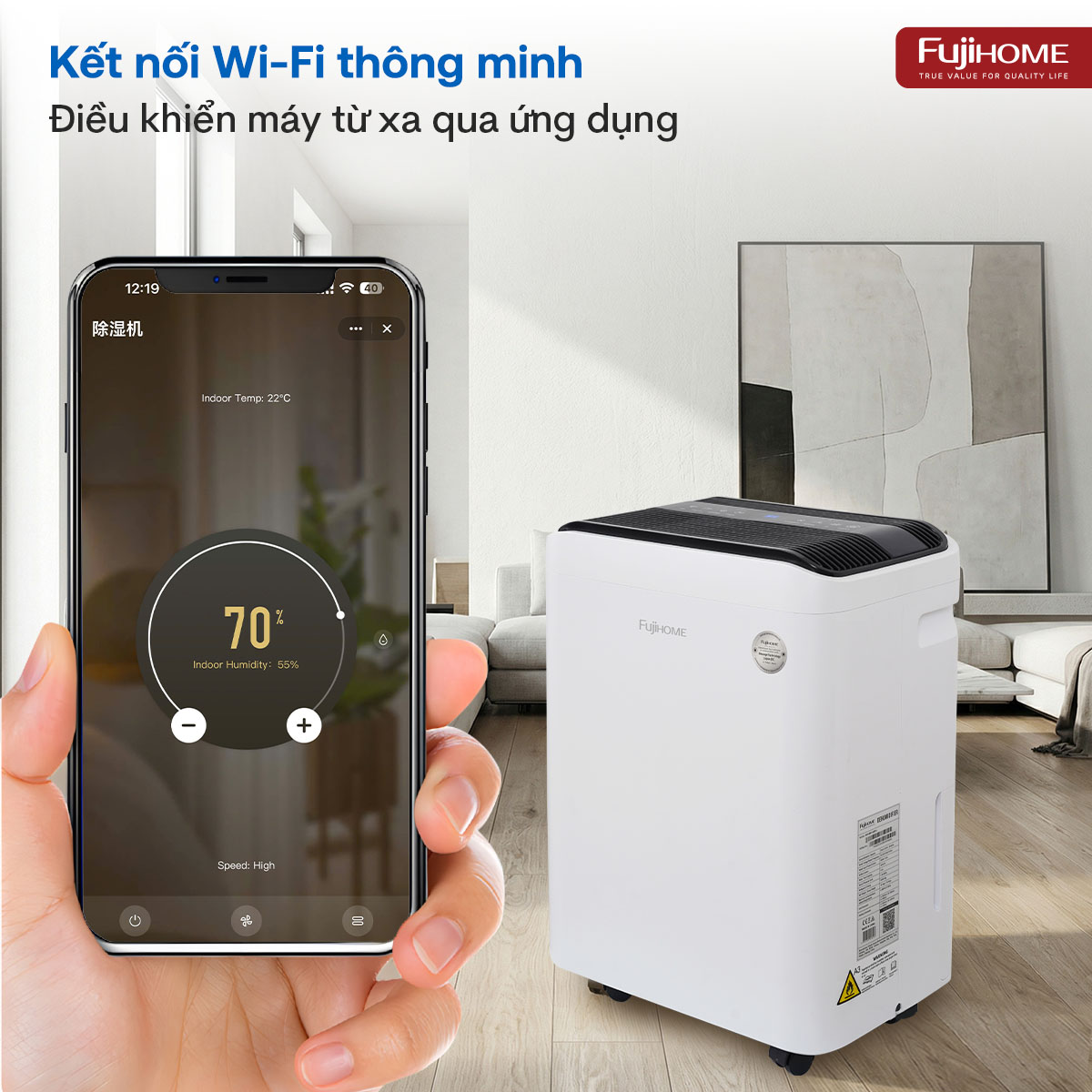Máy hút ẩm dân dụng Fujihome DH35W-HEPA