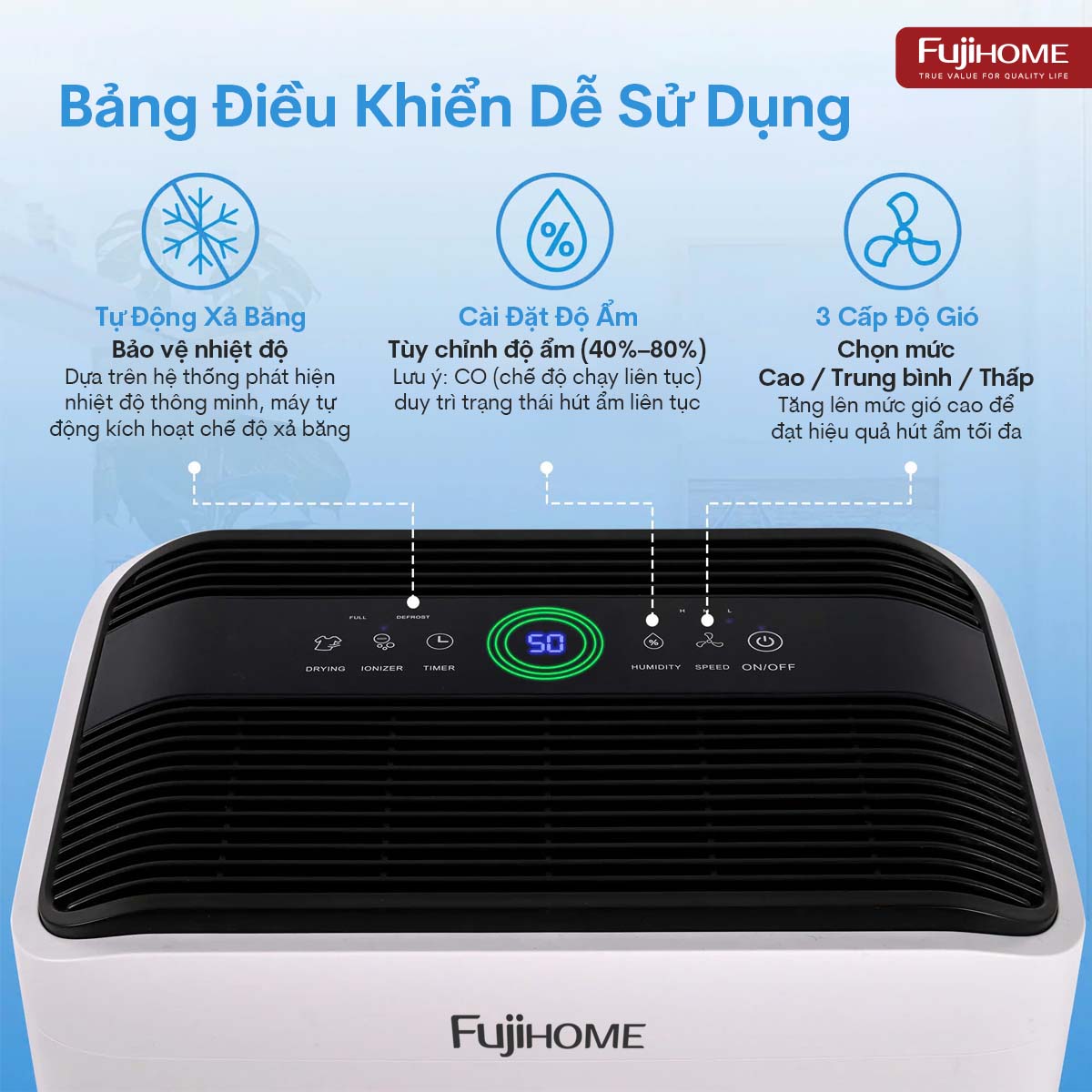 Máy hút ẩm Fujihome DH35-HEPA