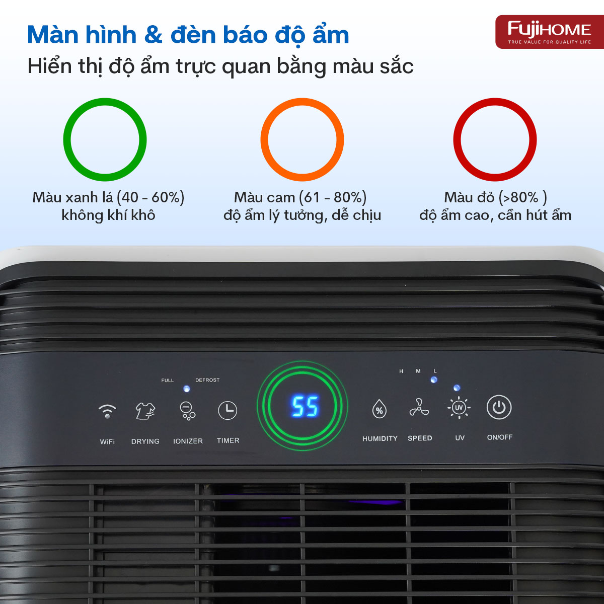 Máy hút ẩm dân dụng Fujihome DH35W-HEPA