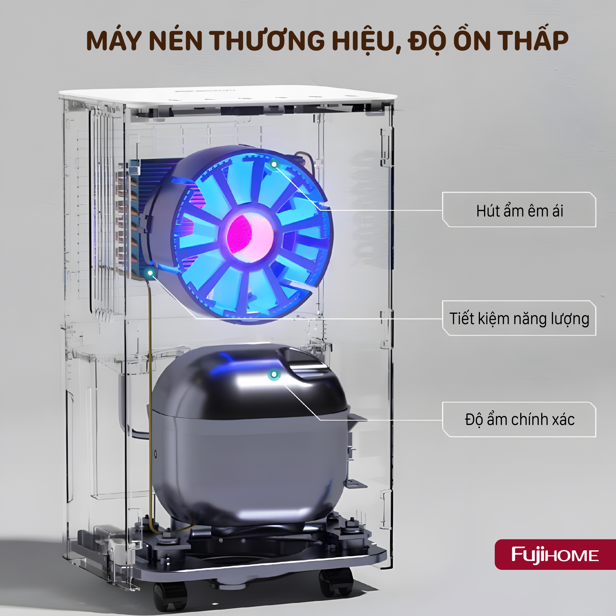 Máy hút ẩm dân dụng Fujihome DH40NW