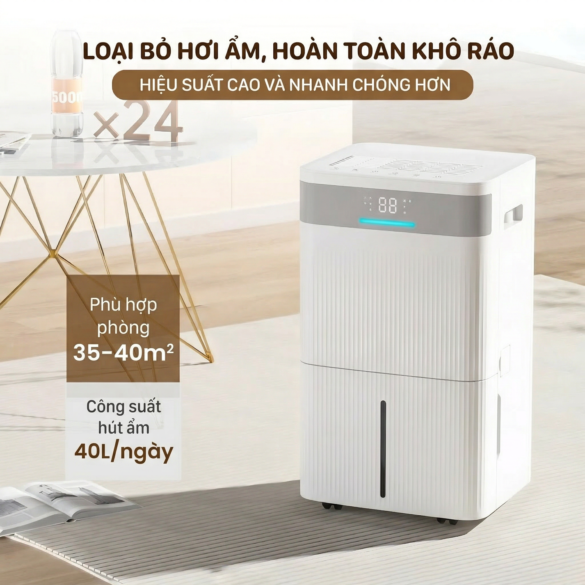 Máy hút ẩm dân dụng Fujihome DH40NW