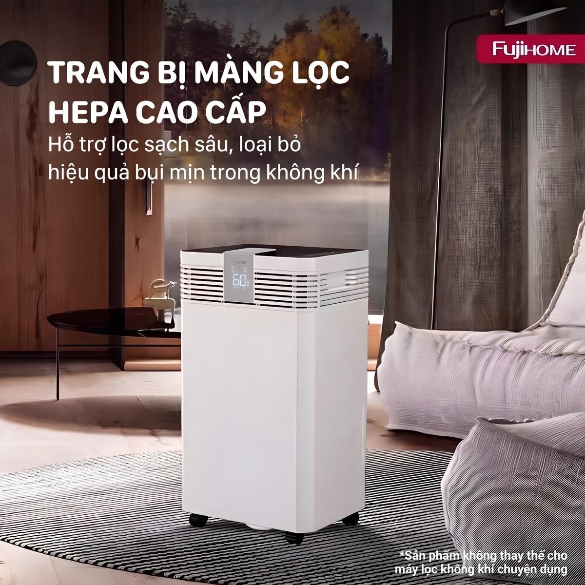 Máy hút ẩm công suất lớn Fujihome DH60W-HEPA