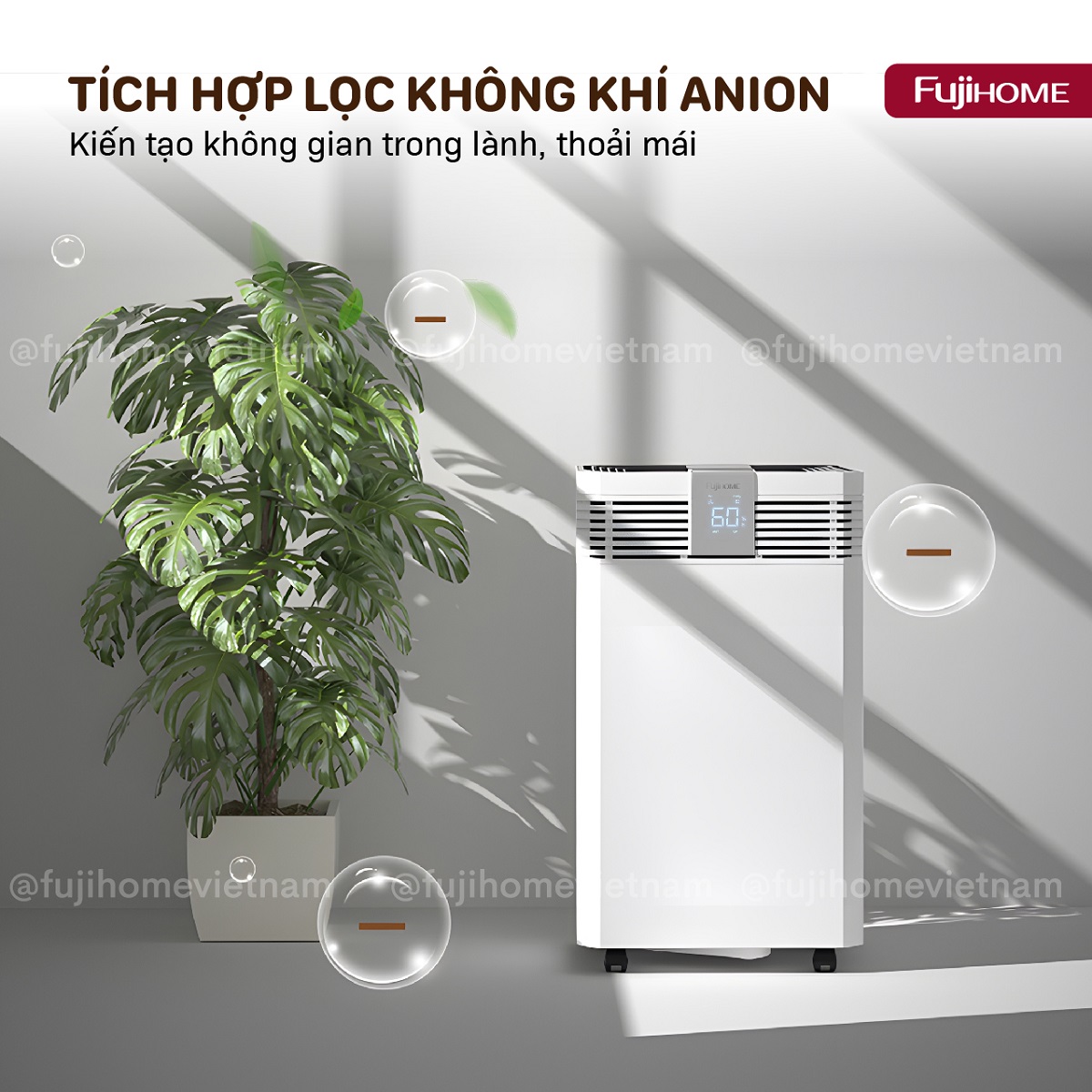 Máy hút ẩm công suất lớn Fujihome DH60W-HEPA