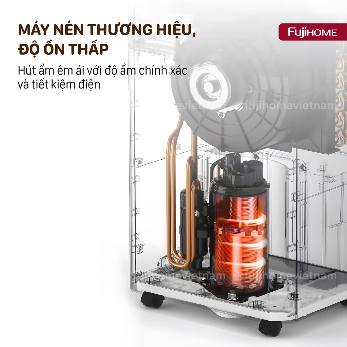 Máy hút ẩm công suất lớn Fujihome DH60W-HEPA