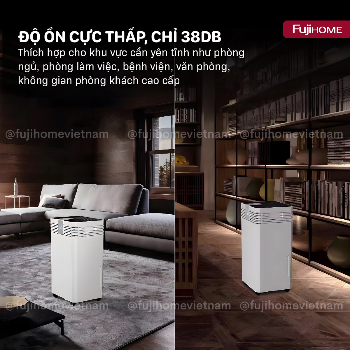 Máy hút ẩm công suất lớn Fujihome DH60W-HEPA