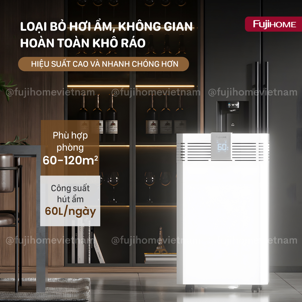 Máy hút ẩm Fujihome DH60W-HEPA