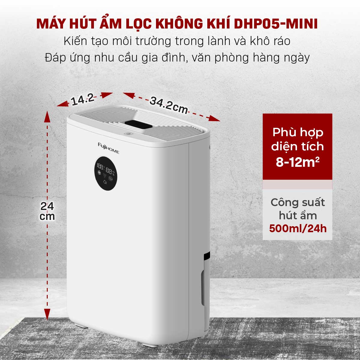 MÁy hút ẩm fujihome DHP5-mini