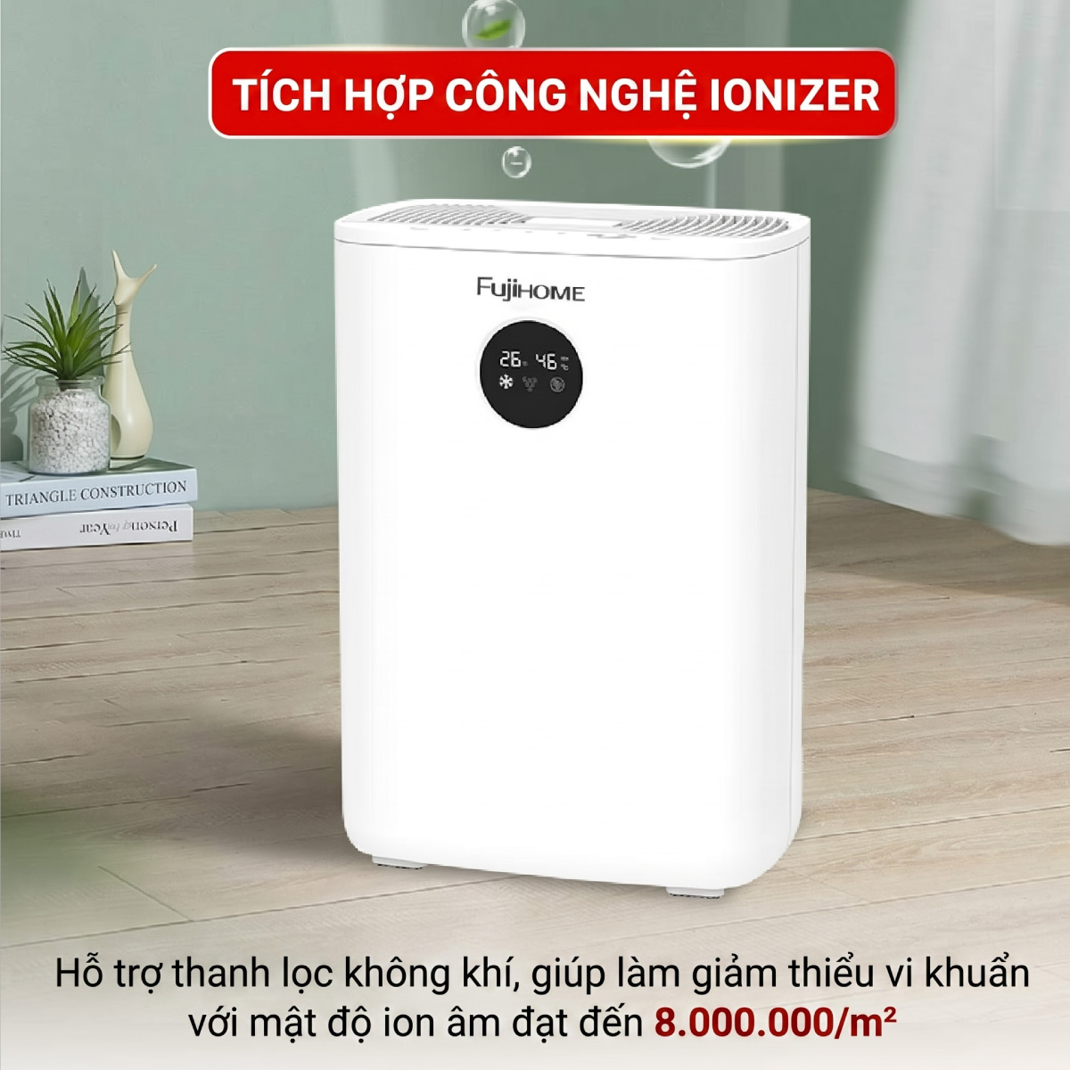 Máy hút ẩm bán dẫn tích hợp lọc không khí Fujihome DHP05-MINI