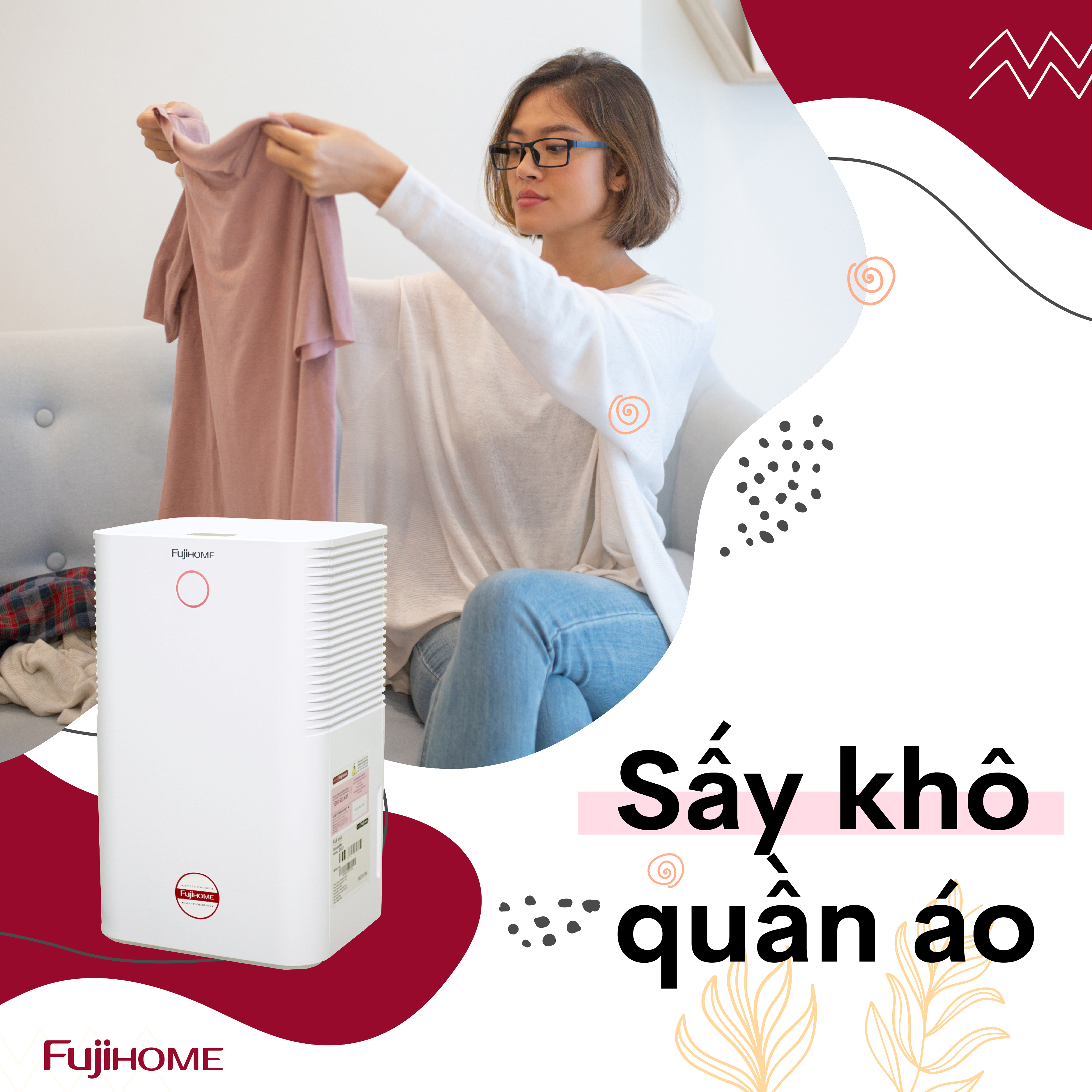 Máy hút ẩm dân dụng sấy quần áo