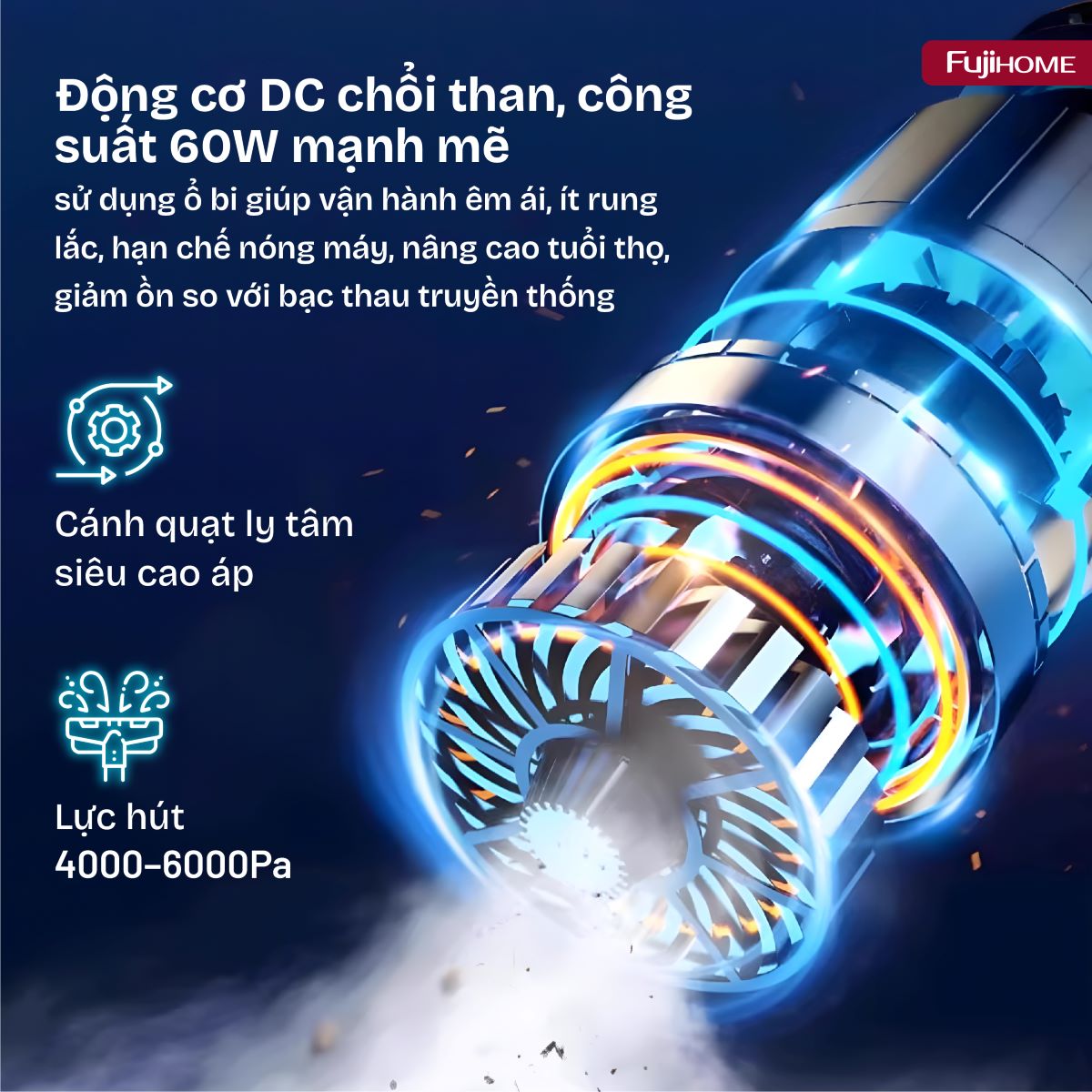 Máy hút bụi cầm tay không dây Fujihome VC01