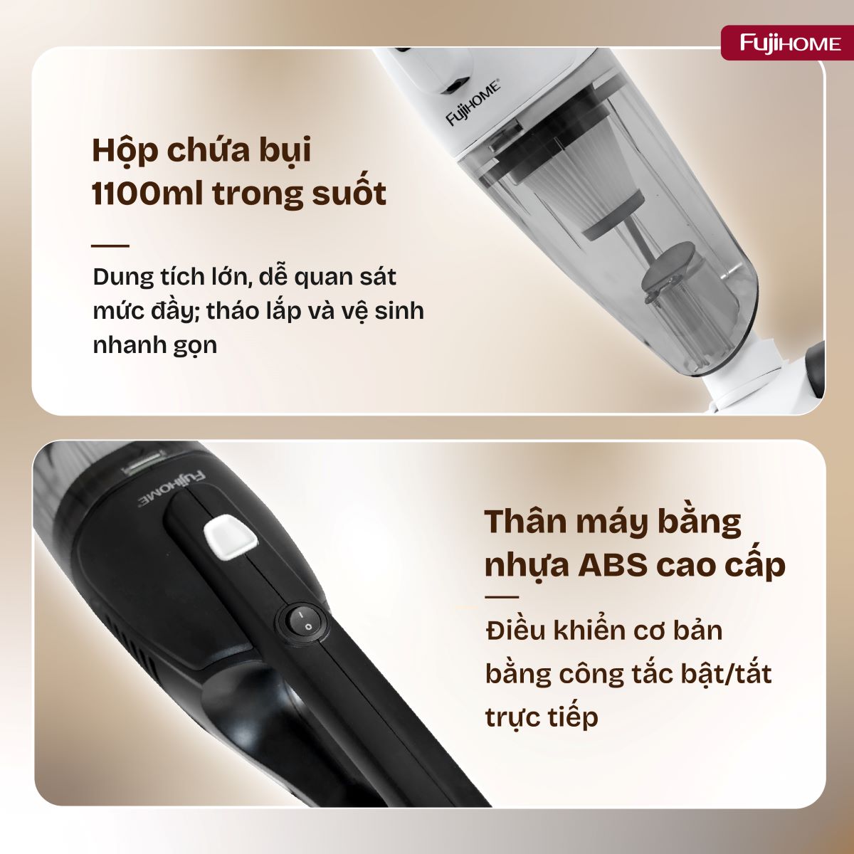 Máy hút bụi cầm tay Fujihome VC06
