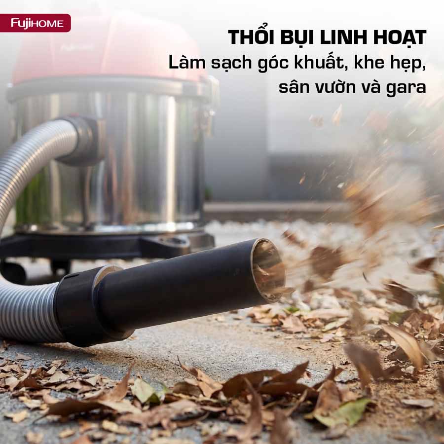 Máy hút bụi khô & ướt nhỏ gọn, mạnh mẽ cho mọi nhu cầu làm sạch Fujihome VC15N