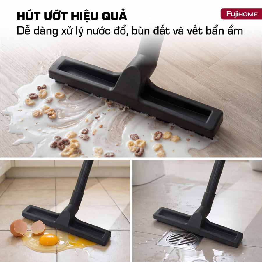 Máy hút bụi khô & ướt nhỏ gọn, mạnh mẽ cho mọi nhu cầu làm sạch Fujihome VC15N