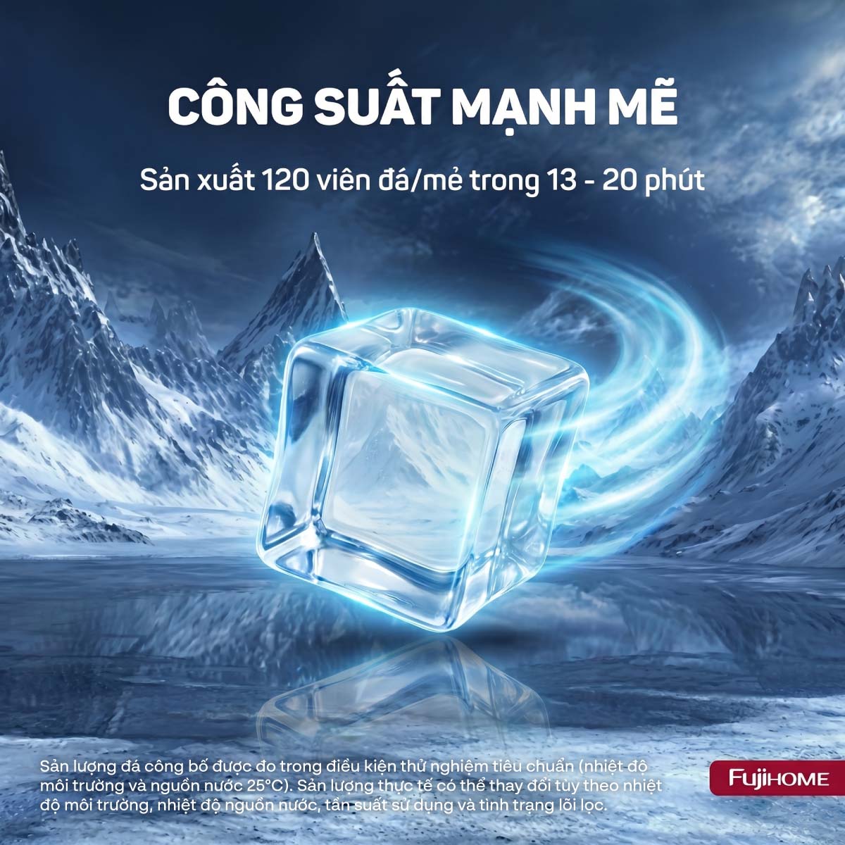 Máy làm đá thương mại tích hợp lọc nước UF Fujihome IM120 chuẩn sạch cho kinh doanh hiện đại