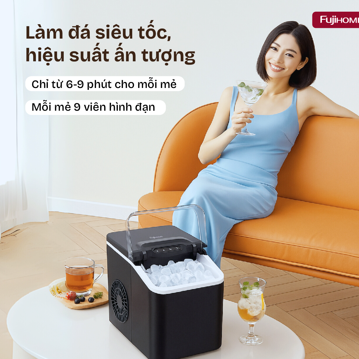 Máy làm đá viên mini Fujihome IM1218