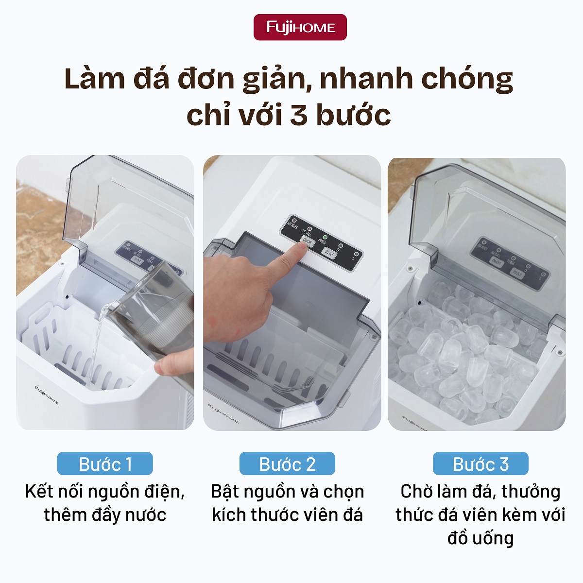 Máy làm đá mini Fujihome IM12N