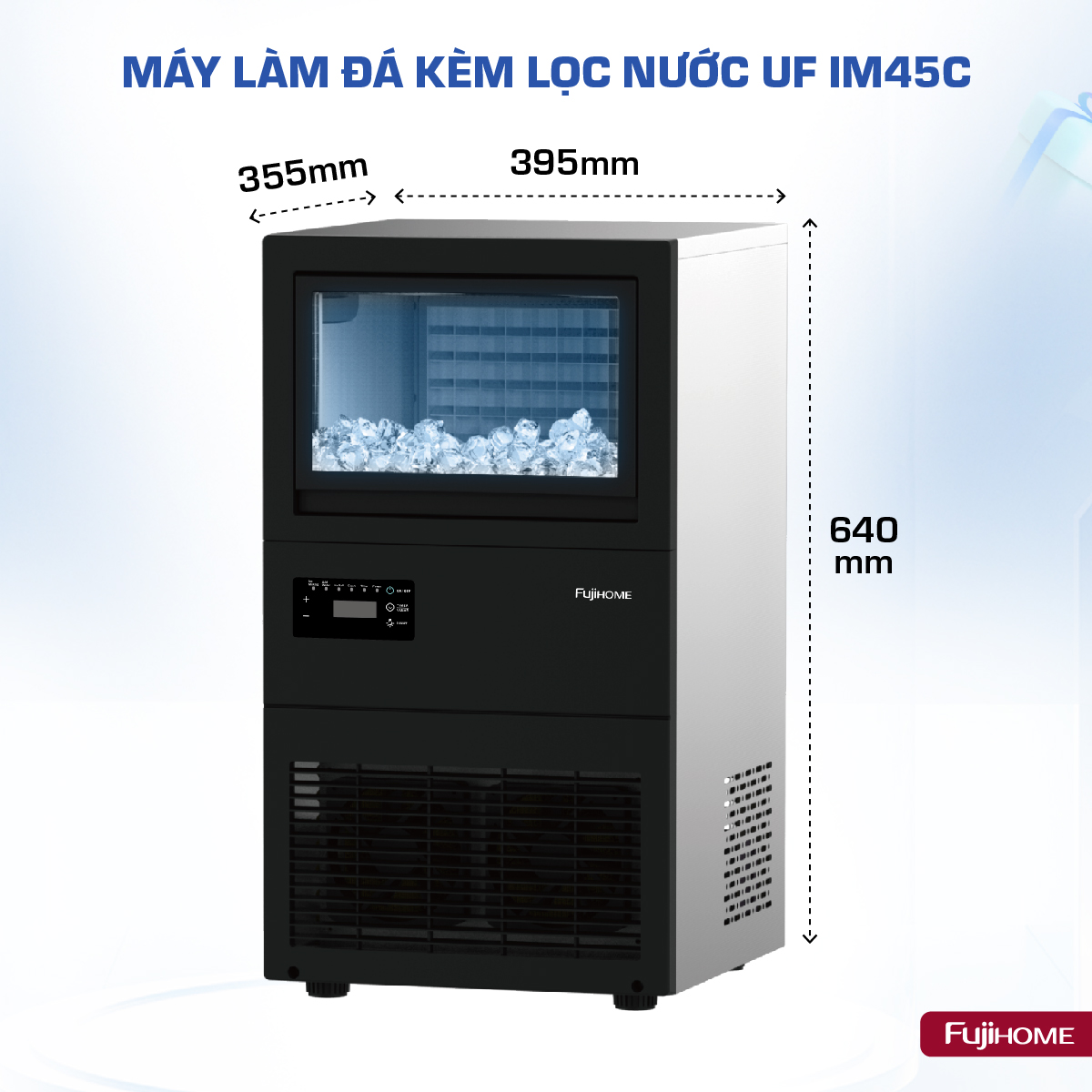 Máy làm đá thương mại kèm lọc nước UF Fujihome IM45C