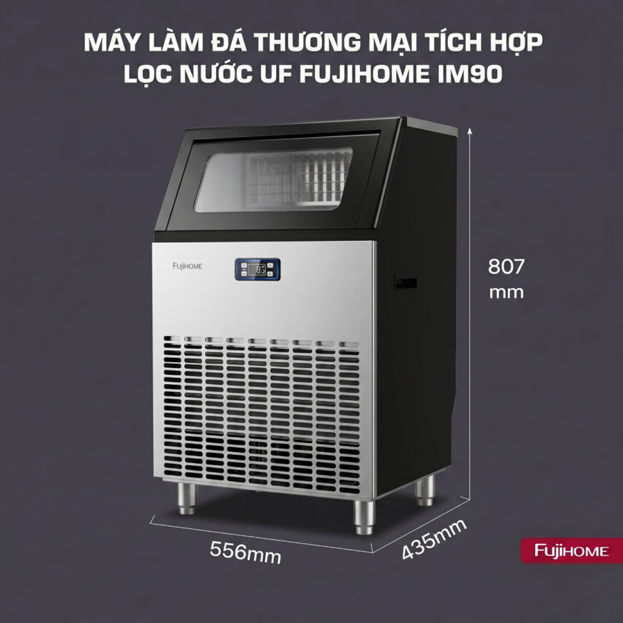 Máy làm đá thương mại tích hợp lọc nước UF Fujihome IM90