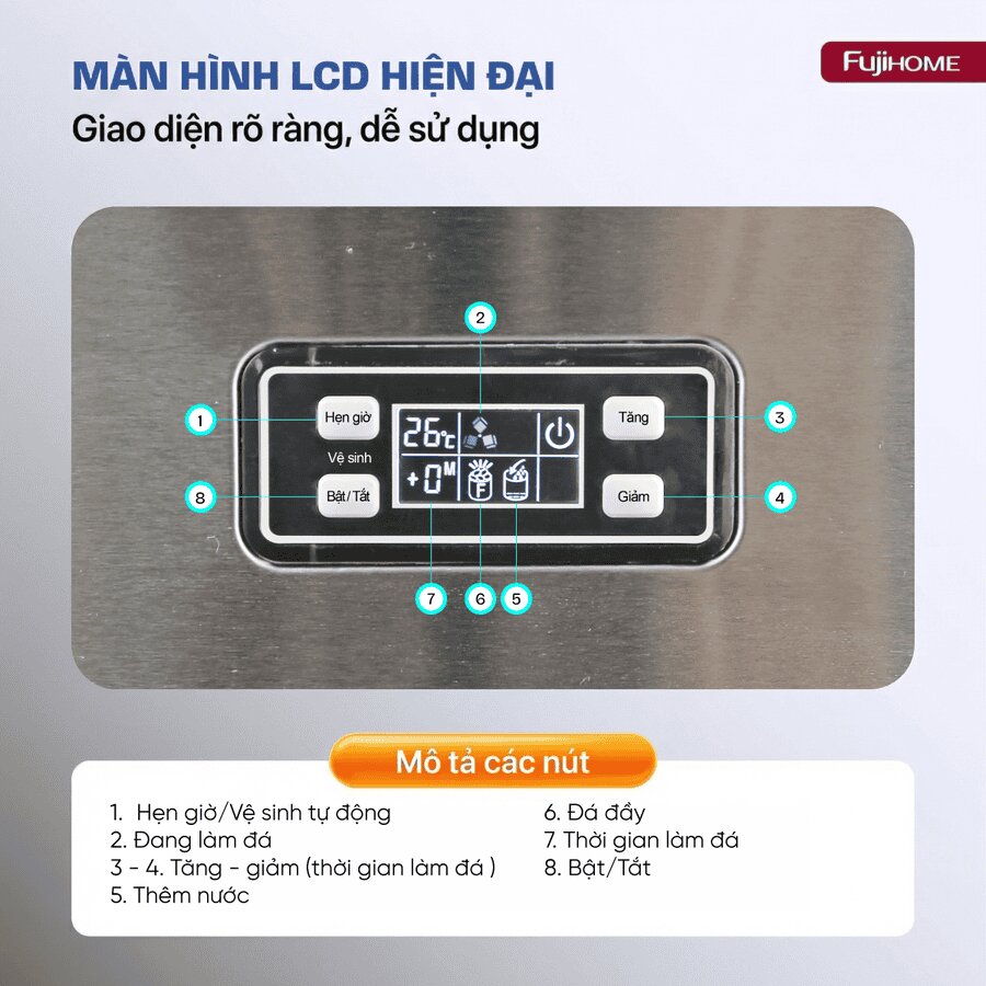 Máy làm đá thương mại tích hợp lọc nước UF Fujihome IM90