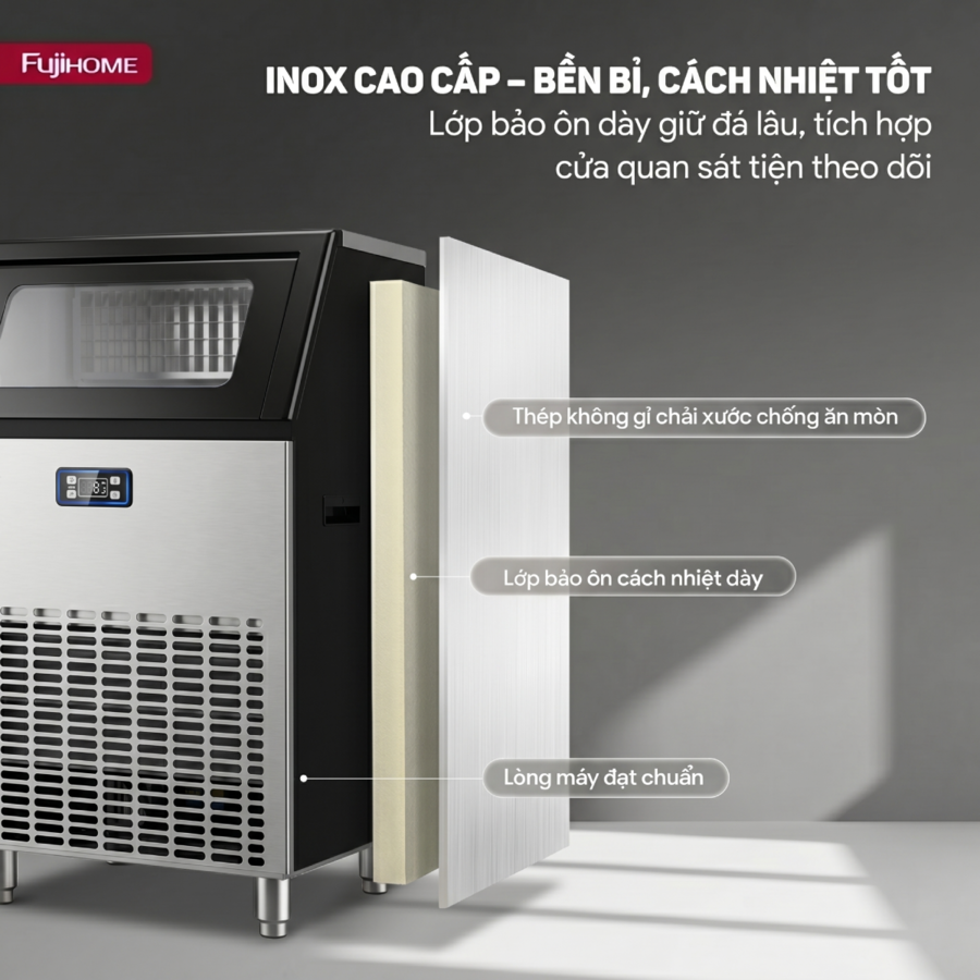 Máy làm đá thương mại tích hợp lọc nước UF Fujihome IM90