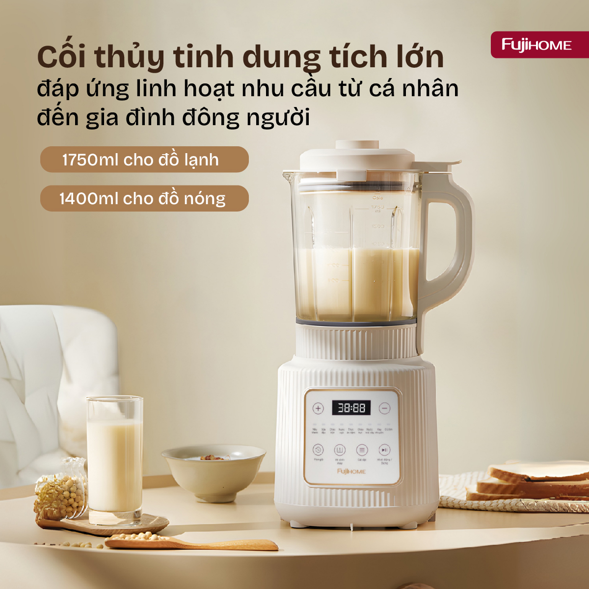 Máy làm sữa hạt đa năng Fujihome SM01A