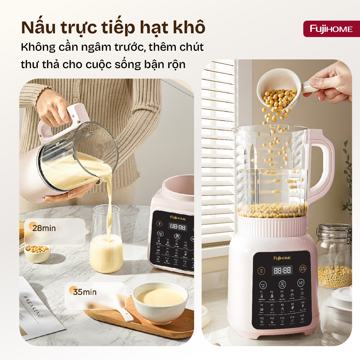 Máy làm sữa hạt đa năng Fujihome SM01B