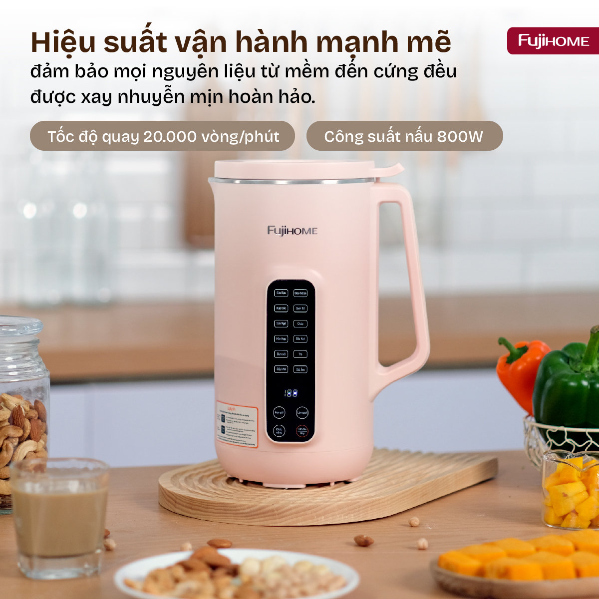 Máy làm sữa hạt đa năng Fujihome SM1626