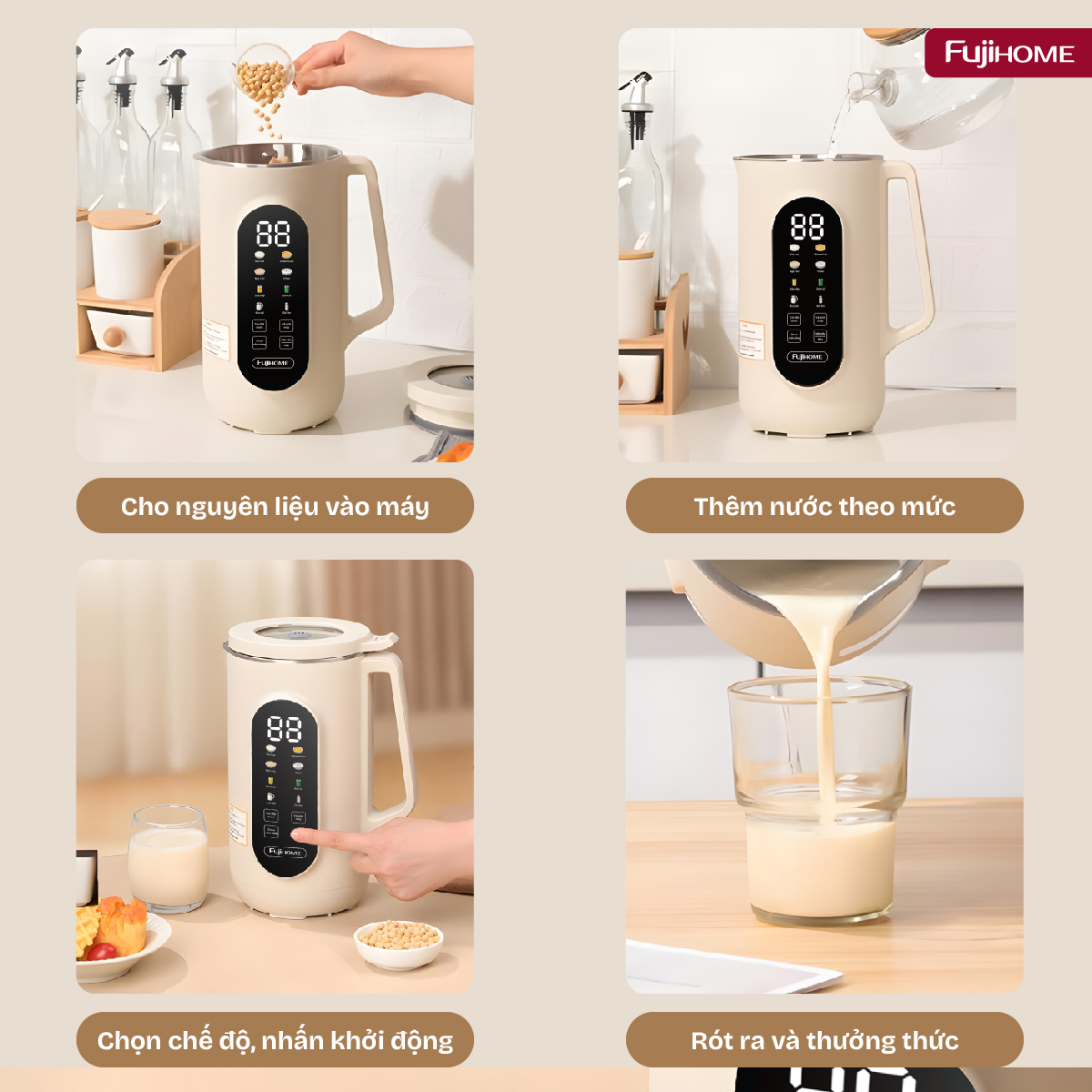Máy làm sữa hạt đa năng Fujihome SM1636