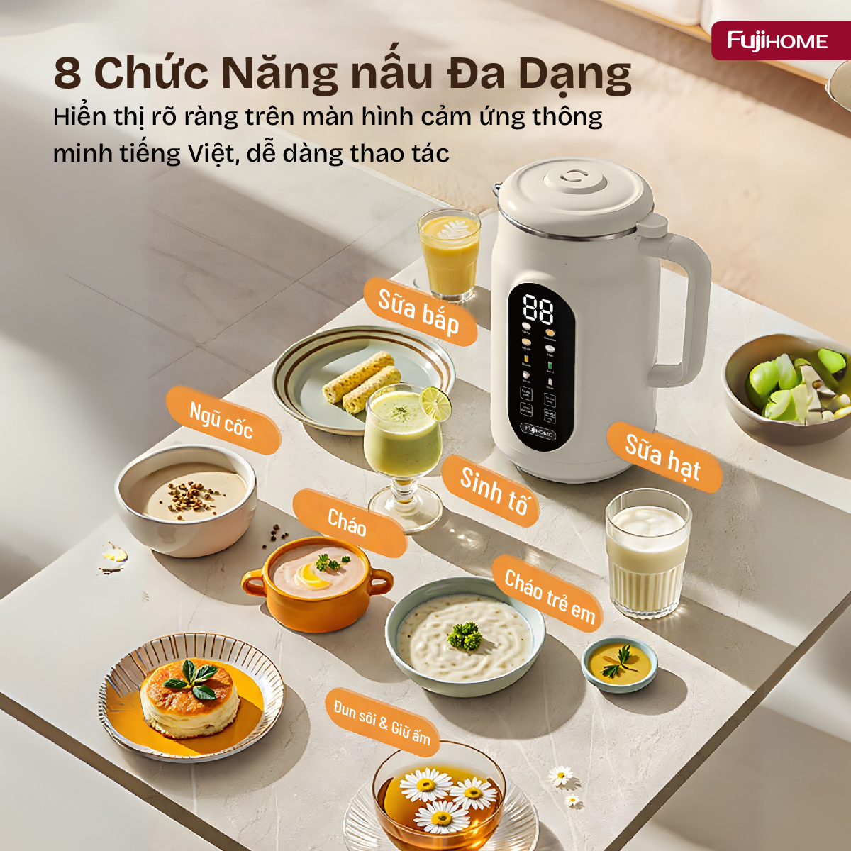 Máy làm sữa hạt đa năng Fujihome SM836
