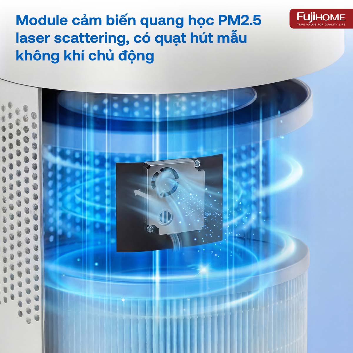 Máy lọc không khí Fujihome AP5COMPACT kết nối Wifi thông minh