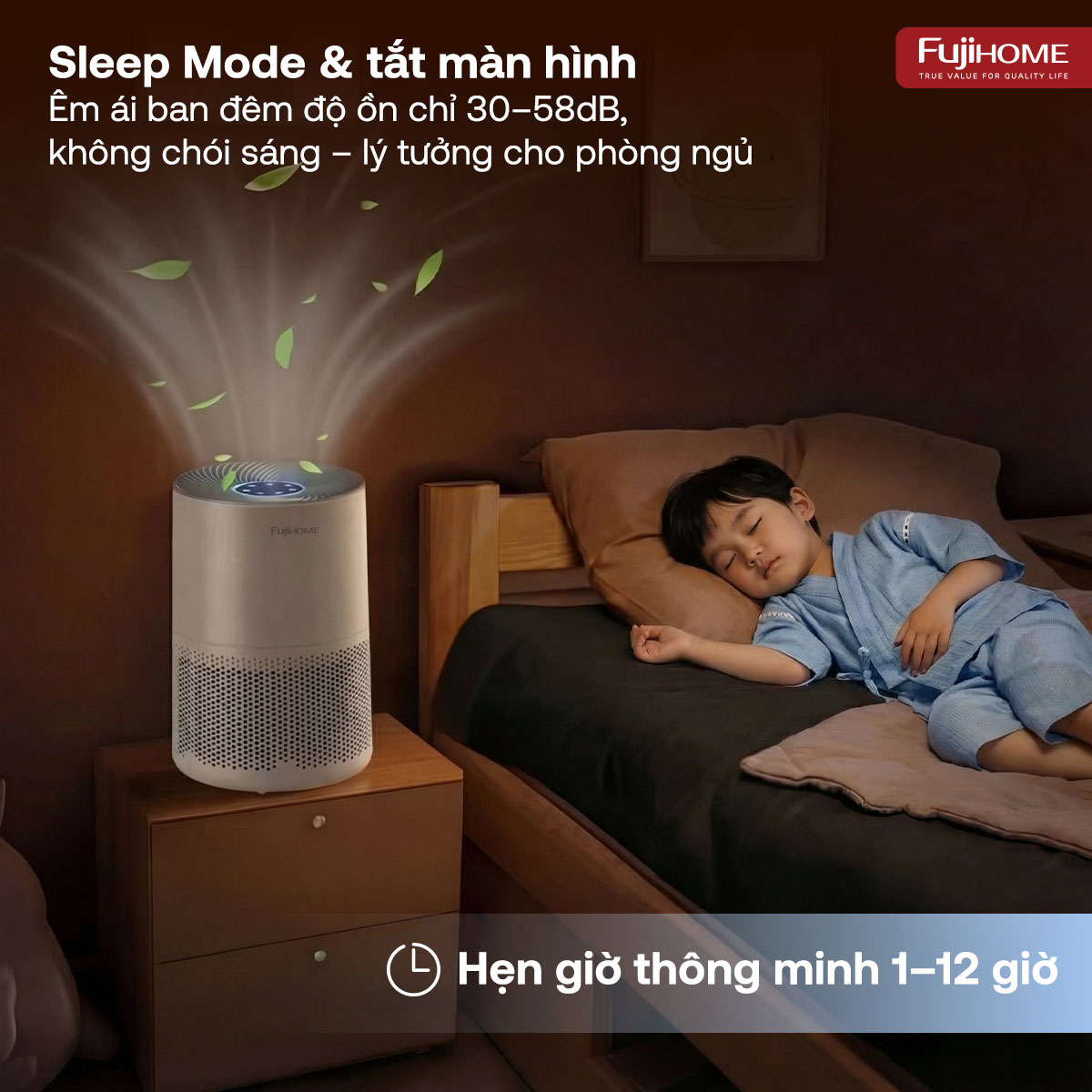 Máy lọc không khí Fujihome AP5COMPACT kết nối Wifi thông minh