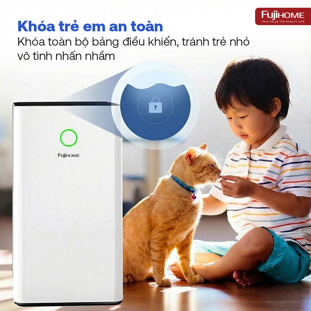 Máy lọc không khí Fujihome AP5PRO kết nối Wifi thông minh