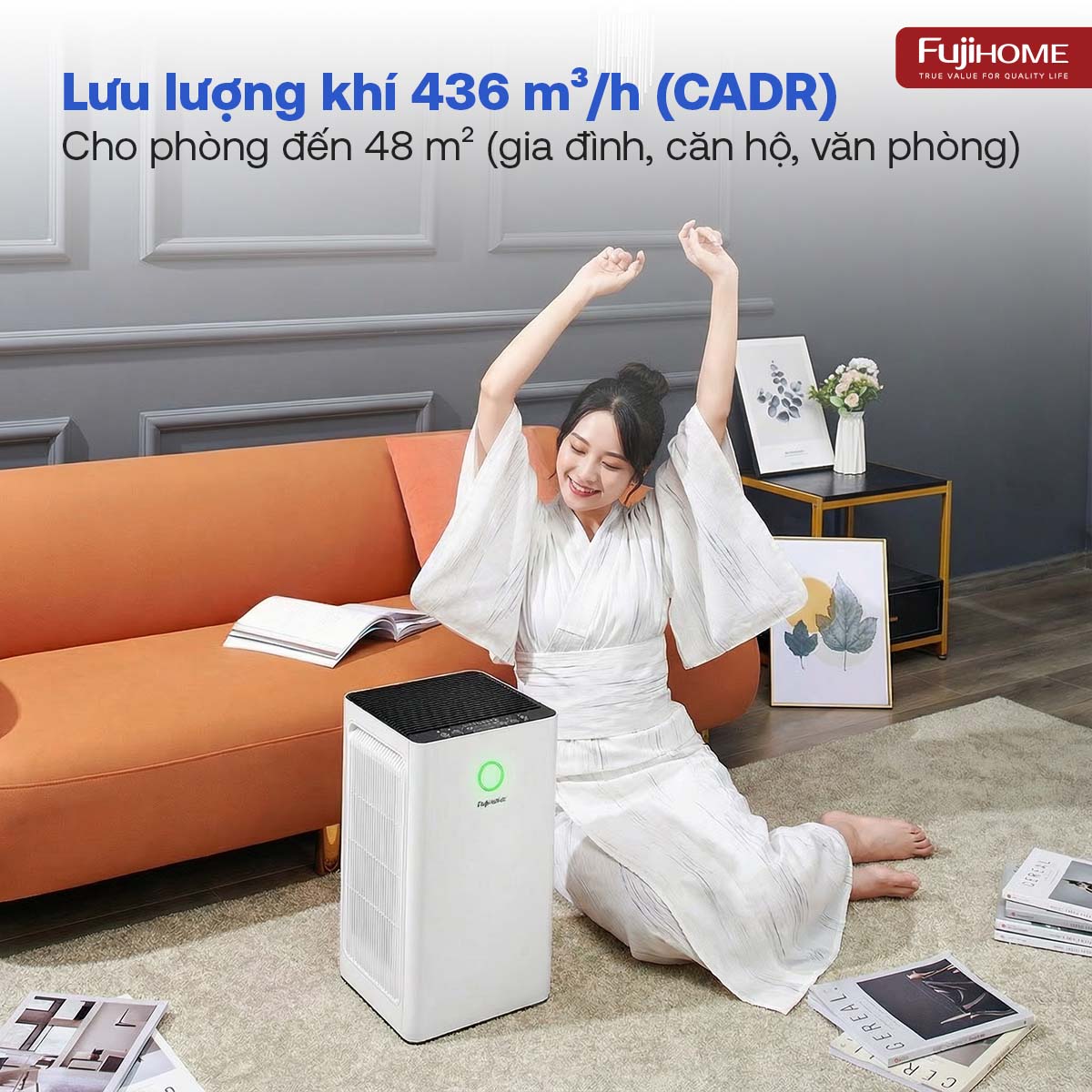 Máy lọc không khí Fujihome AP5PRO kết nối Wifi thông minh