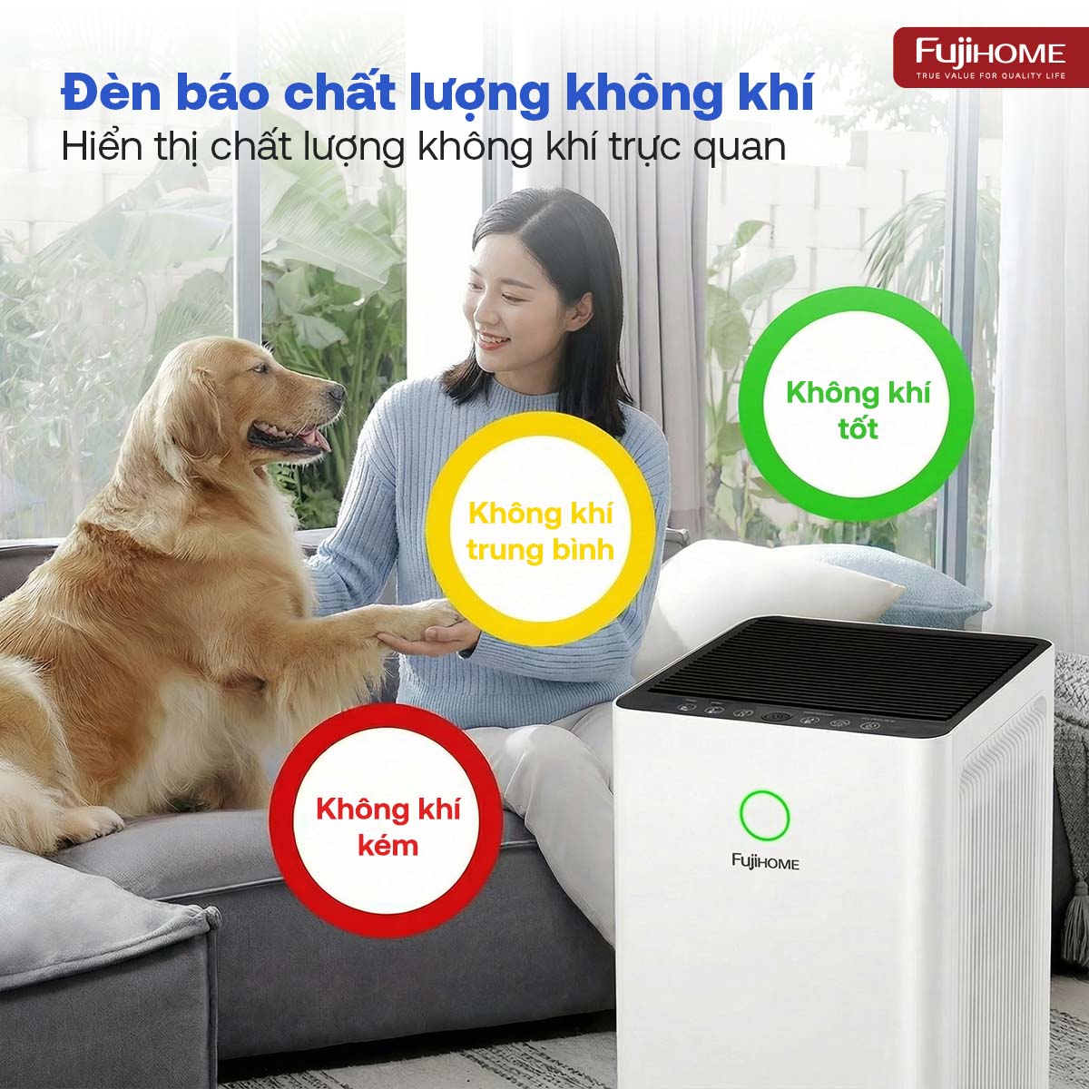 Máy lọc không khí Fujihome AP5PRO kết nối Wifi thông minh