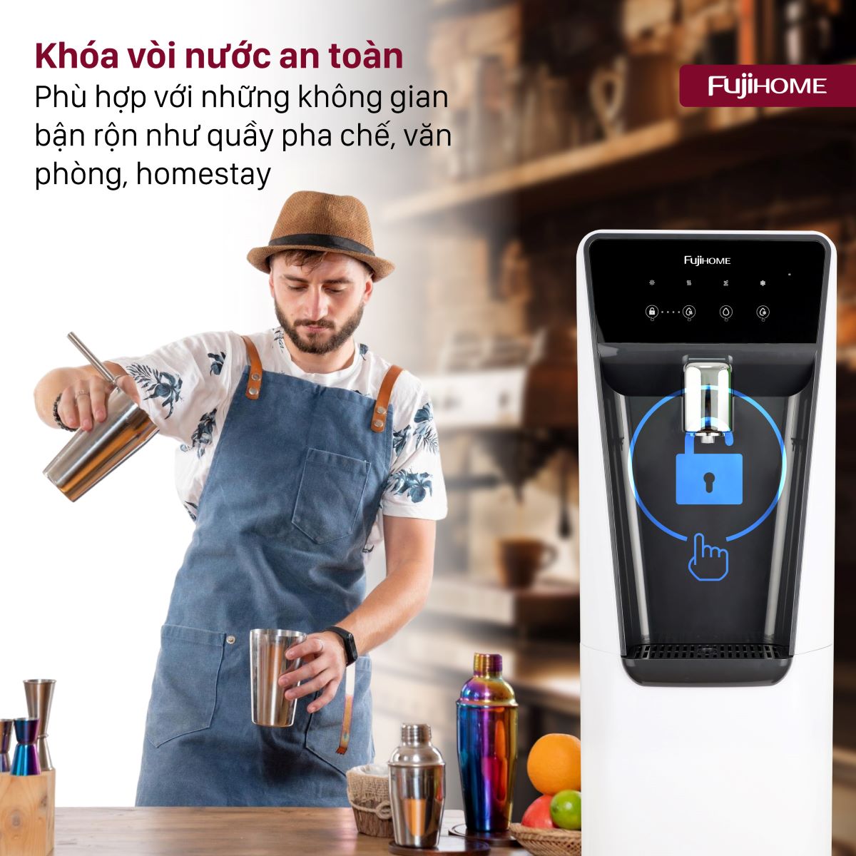Máy lọc nước RO thương mại tích hợp làm nóng lạnh Fujhome WP9201C