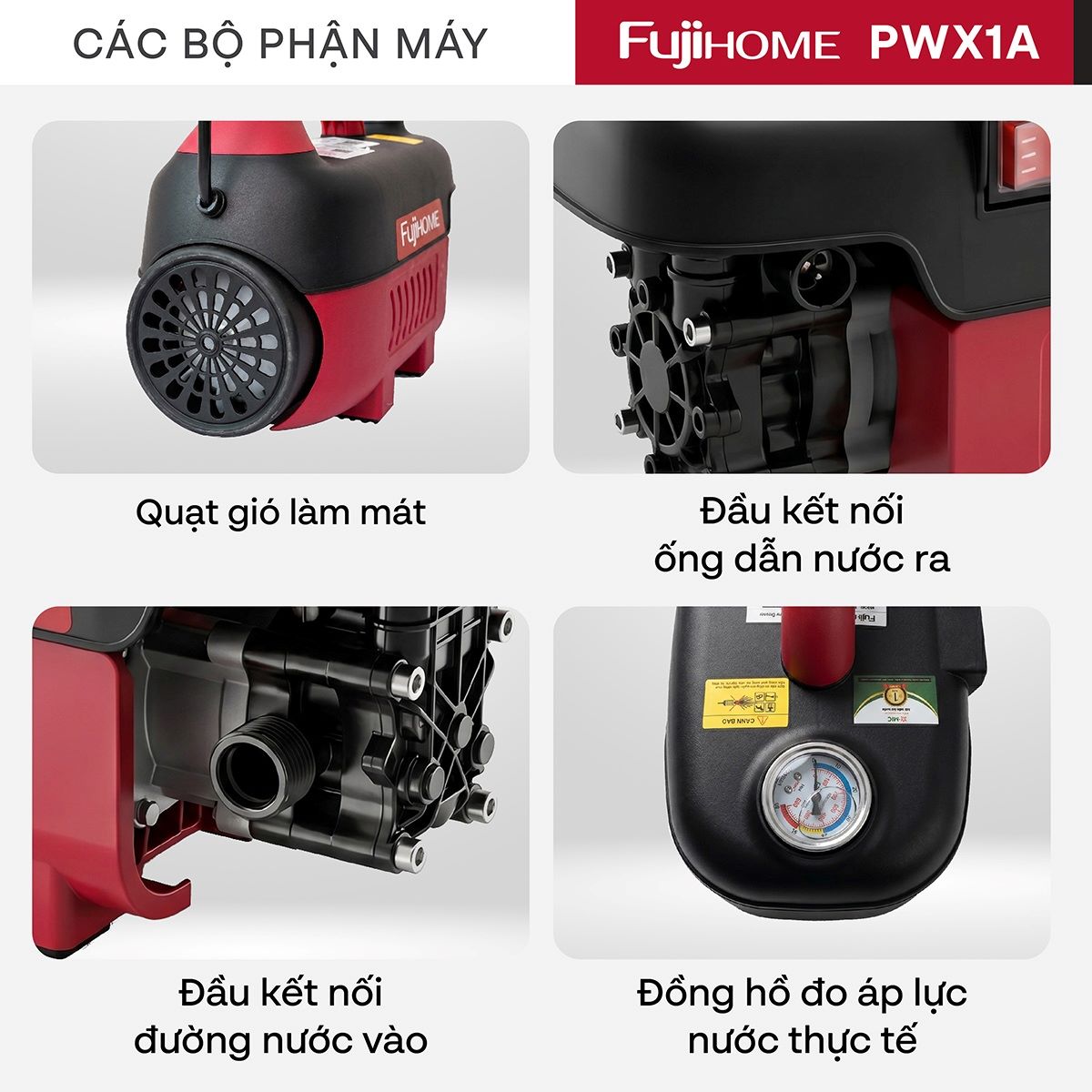 Máy rửa xe mô tơ cảm ứng từ FujiHOME PWX1A