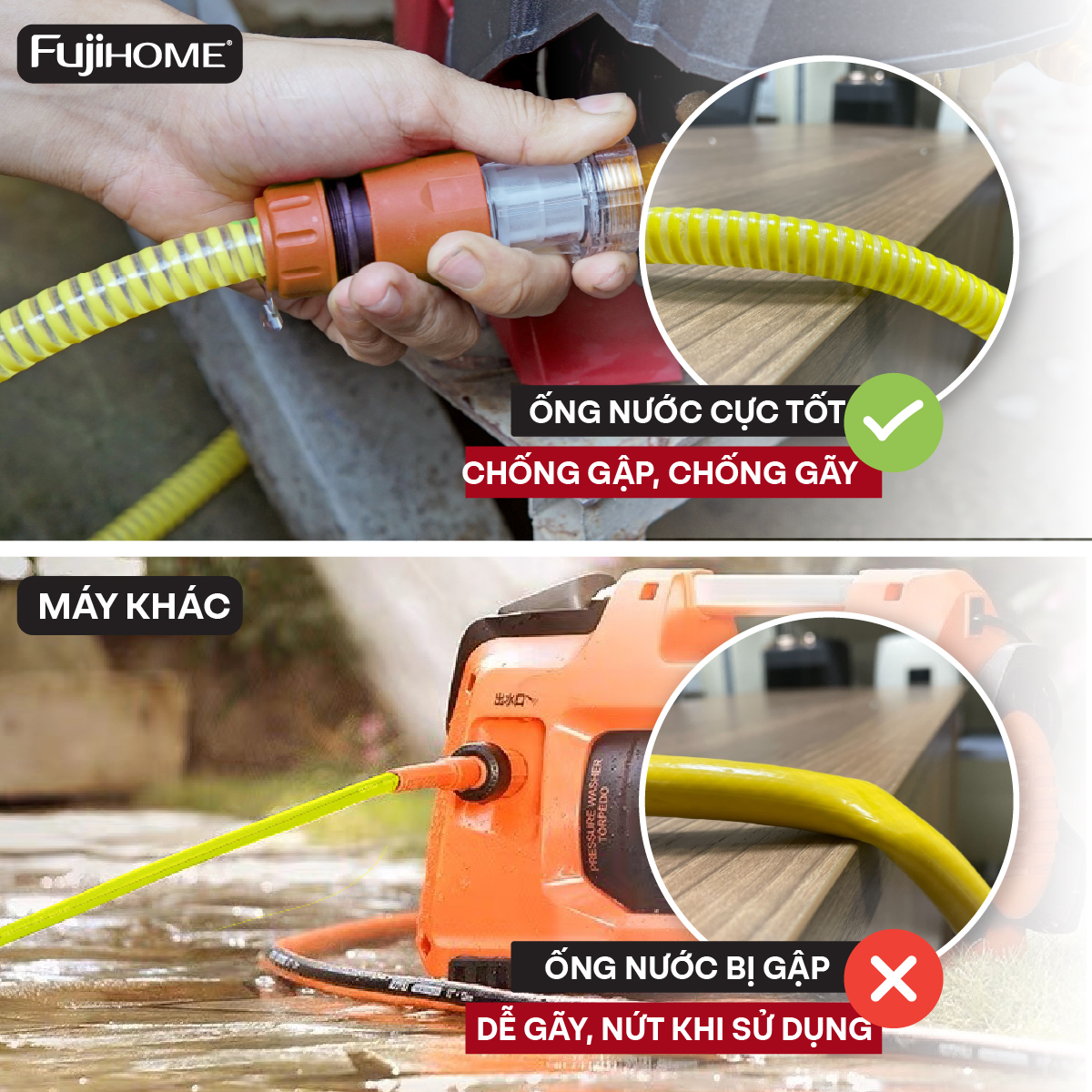 Máy rửa xe mô tơ cảm ứng từ FujiHOME PWX1A