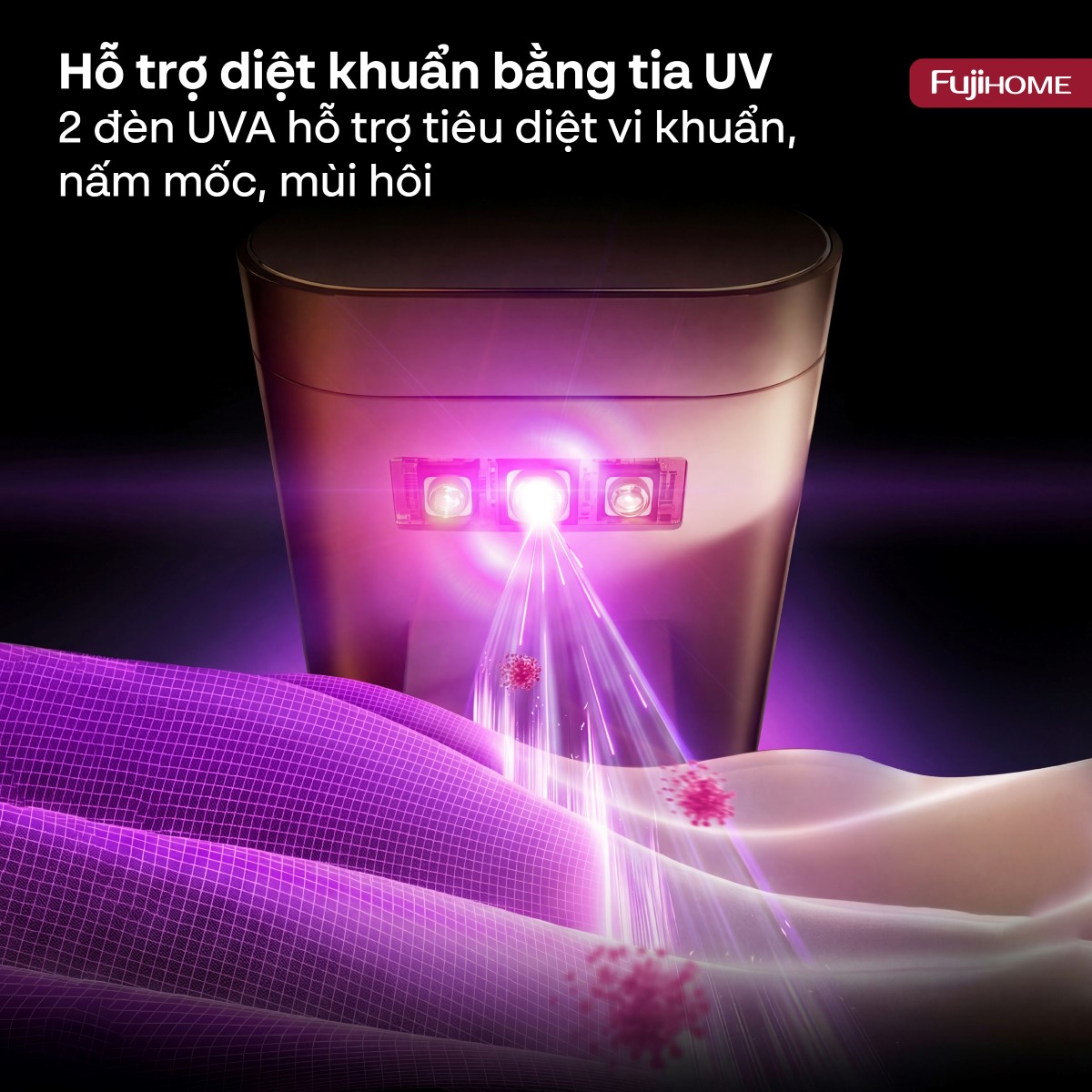 Máy sấy quần áo, khử trùng UV gấp gọn Fujihome FCD16