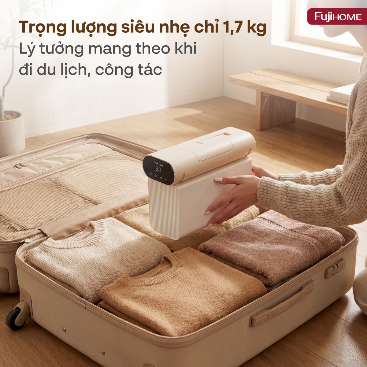 Máy sấy quần áo, khử trùng UV gấp gọn Fujihome FCD16